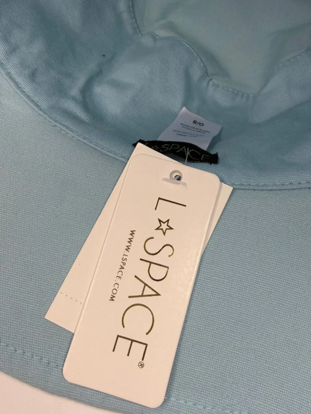 L*Space Poolside Canvas Bucket Hat Sky Blue NWT